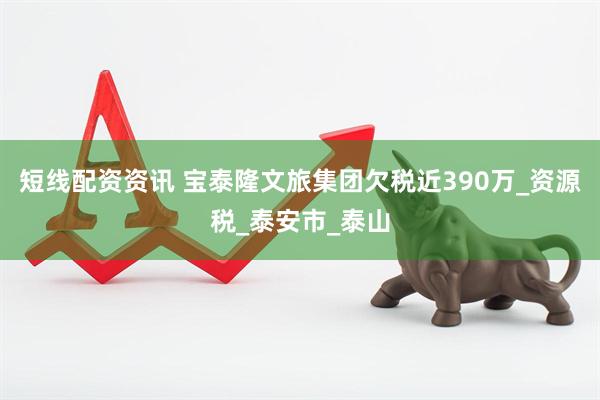 短线配资资讯 宝泰隆文旅集团欠税近390万_资源税_泰安市_泰山